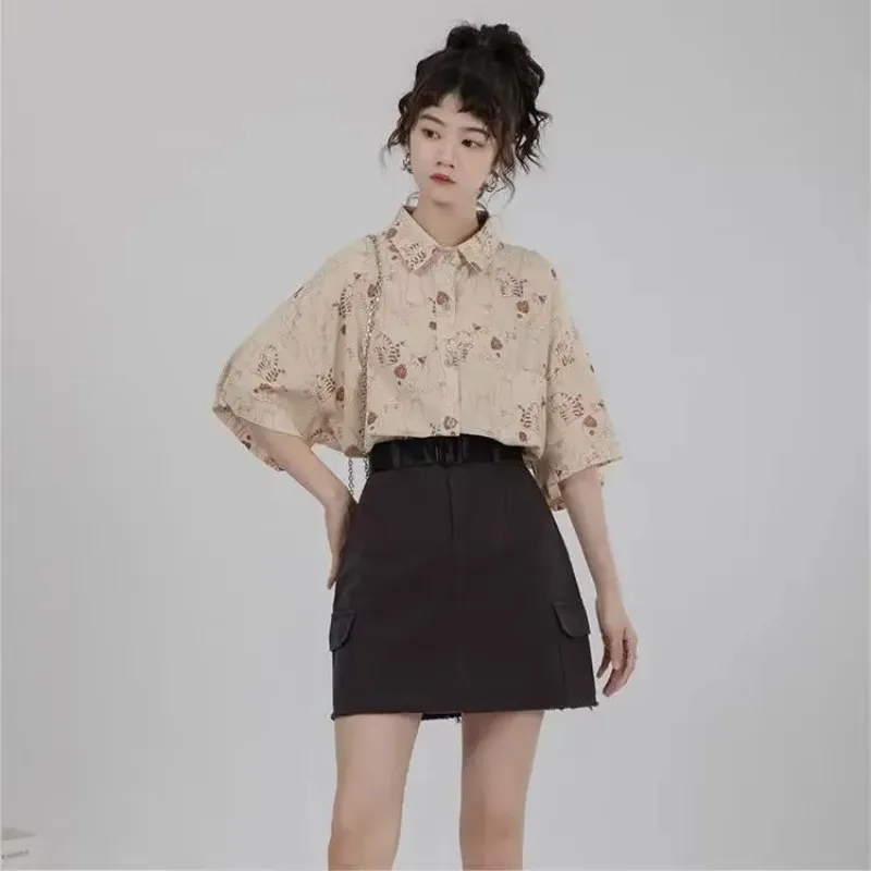 Shirts Women Corduroy Patch Po - огляд і ціна Korean Lifestyle Student